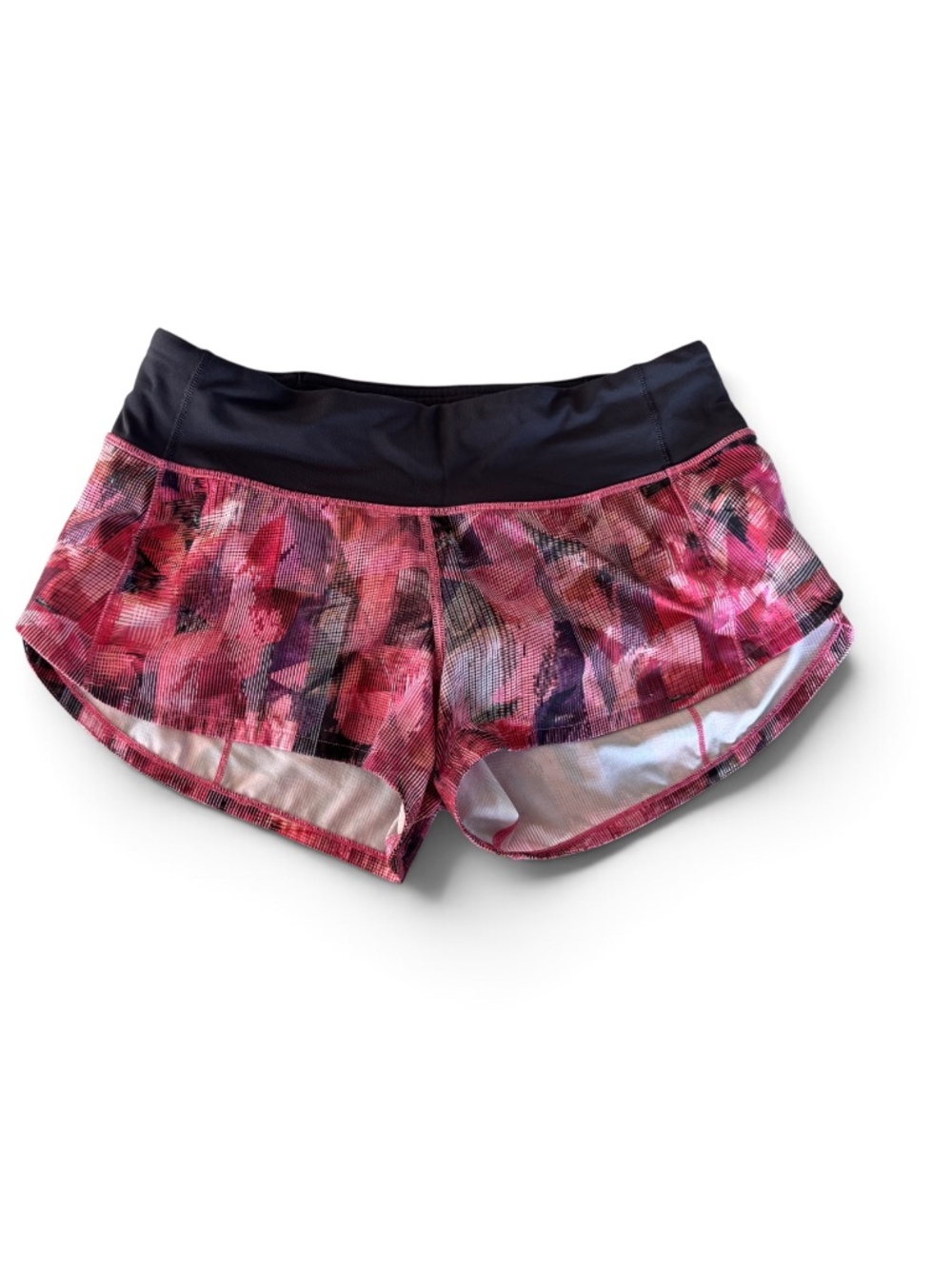 Lululemon Pink Abstract Running Shorts Size 4 EUC 2.5”